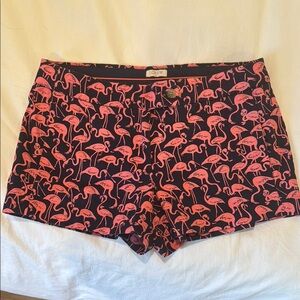 J. Crew Pink and Navy Flamingo Chino Shorts